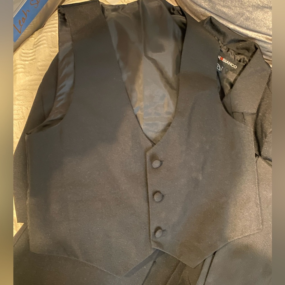 Black N Bianco Boys'  Modern Slim Fit 5 PIECE Suit In Helen Black - Picture 7 of 10